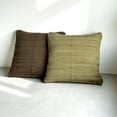 thumbnail image 6 of PILLOWPIA Chindi Handwoven Rag Rug Square Pillow Cover, Wenge, 20" x 20", 100% Cotton, Visible Brass Zipper, 6 of 9