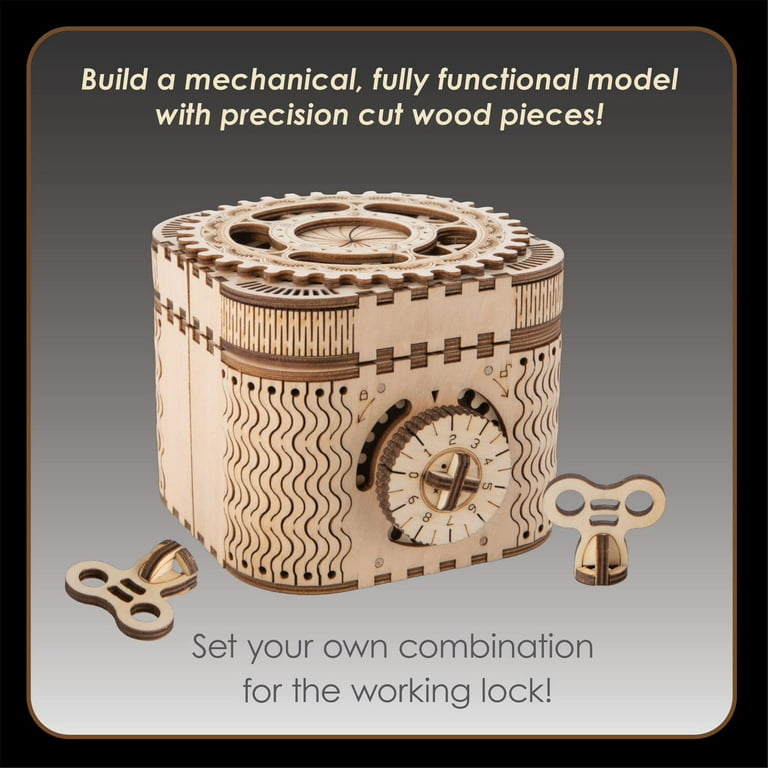 MindWare Gearjits: Treasure Box - DIY Construction Wooden Model - 3D  Building Puzzle - STEM Learning for Kids - Ages 12+