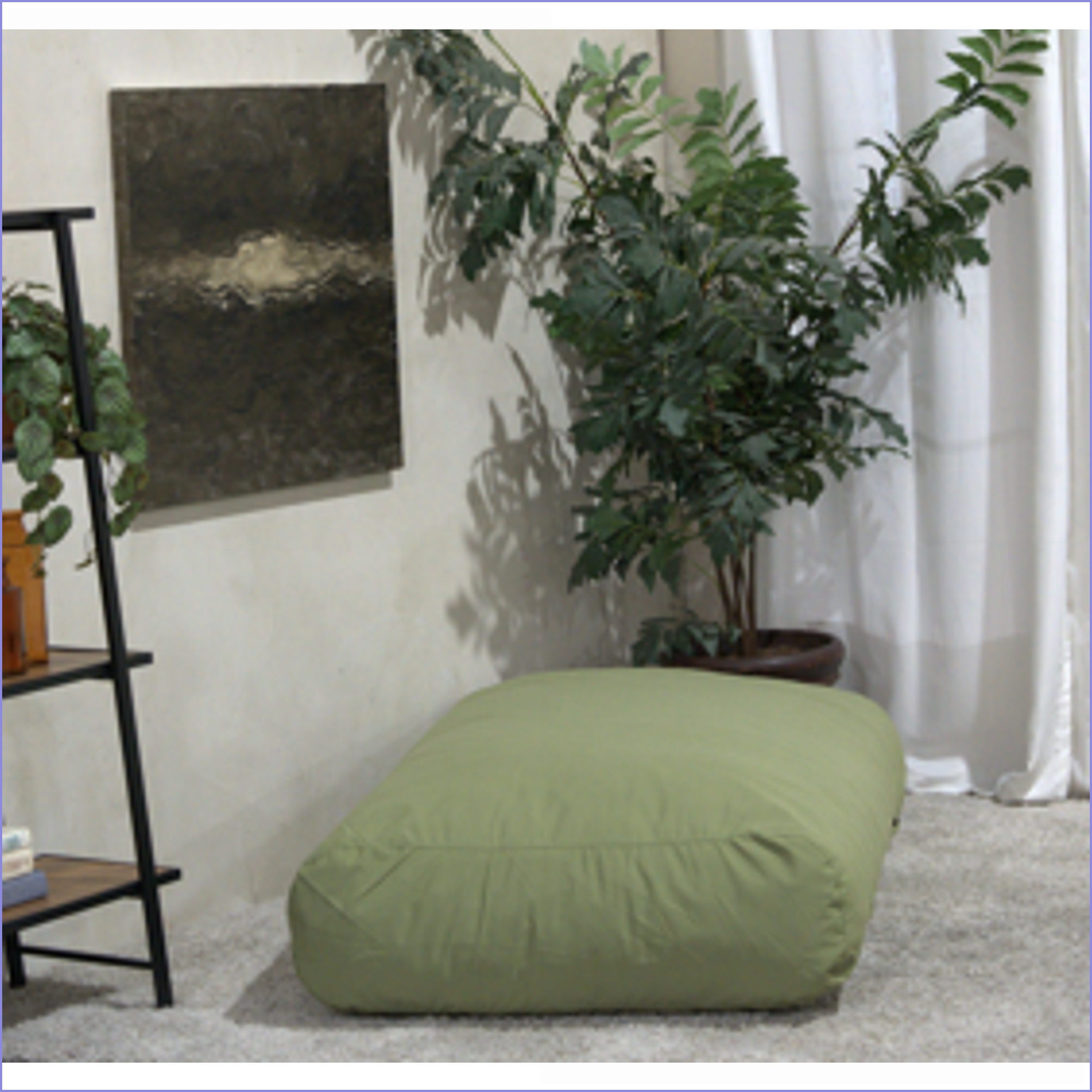 Kasper 6'x3' Waterproof Fabric Bean Bag Chair for Adults | Green | Rectangle