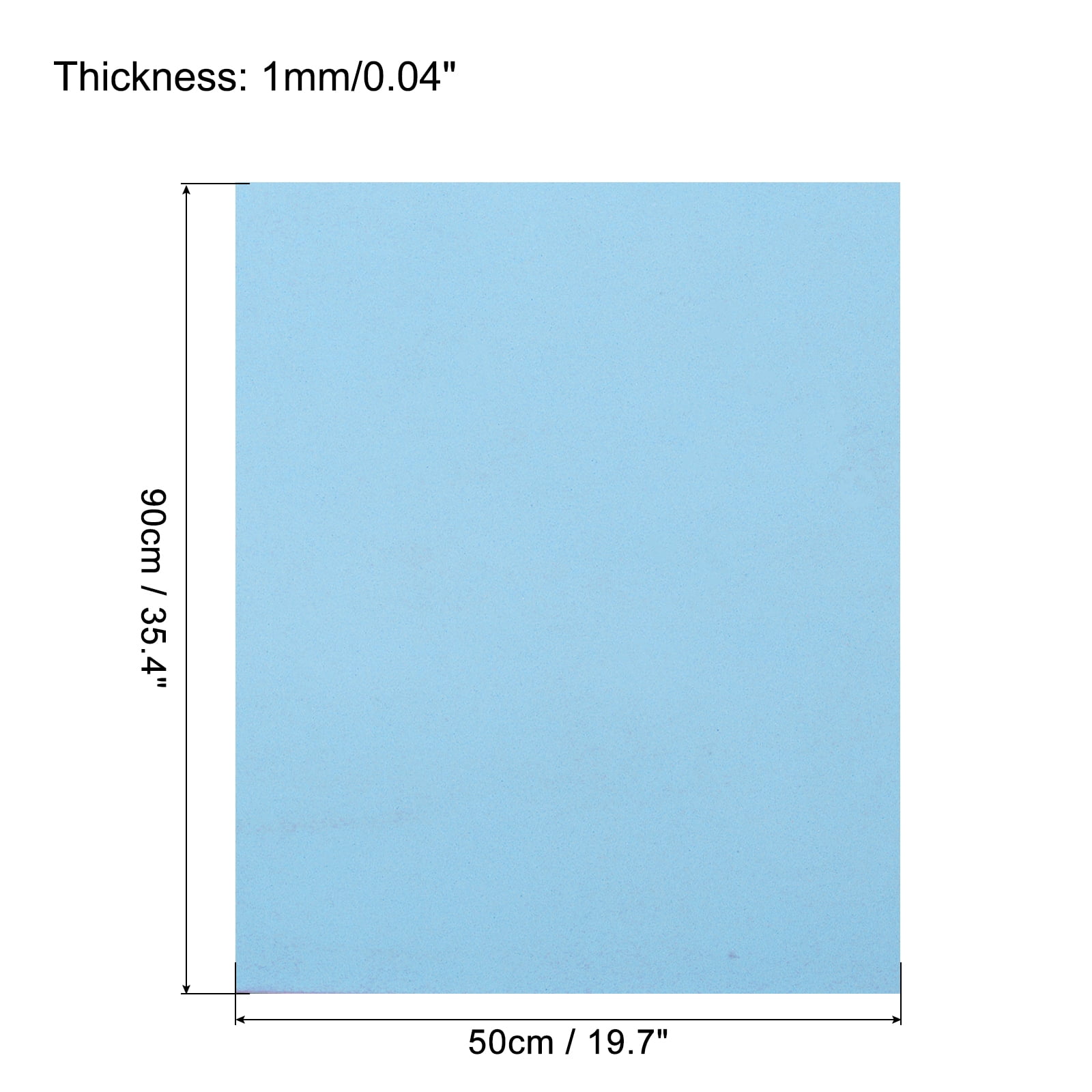 EVA Foam Sheets Light Blue 19.7 Inch x 35.4 Inch 1mm Thick Crafts Foam Pack of 5