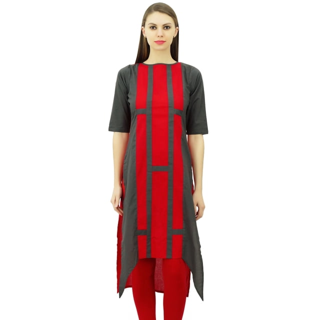 Phagun Tunique de Créatrice en Coton Indien pour Femme, Ourlet Asymétrique, Kurti, Tenue Décontractée, Kurta