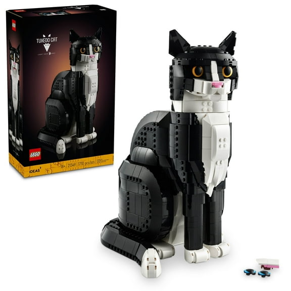 LEGO Ideas Tuxedo Cat - Building Sets for Adults, Ages 18  - DIY Crafts Kit for Home Decor, Living Room or Bedroom - Gift for Christmas - 21349