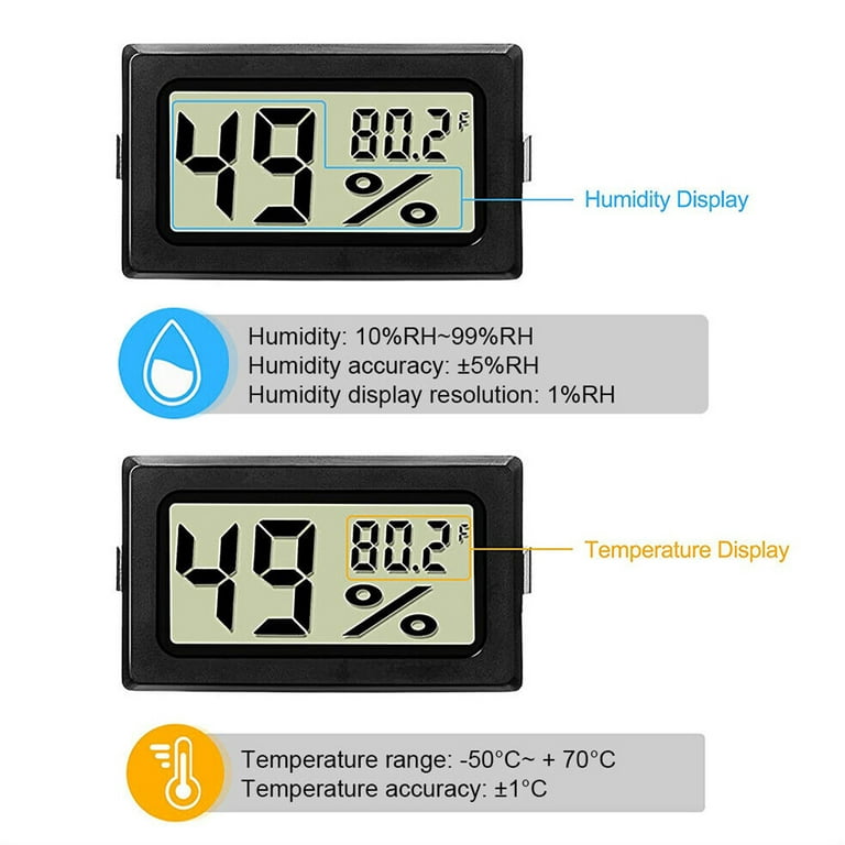 Mini Humidity Meter Thermometer Celsius Digital Lcd Display Indoor