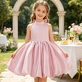 thumbnail image 2 of WEIGFI Child Toddler Girls Dress Wedding Puff Tutu Ball Gown Formal Dressy Bowknot Elegant Solid Color Halter Neck Strapless Performance Graduation Dresses Soft Photo Sundress,Pink,6-7 Years, 2 of 9