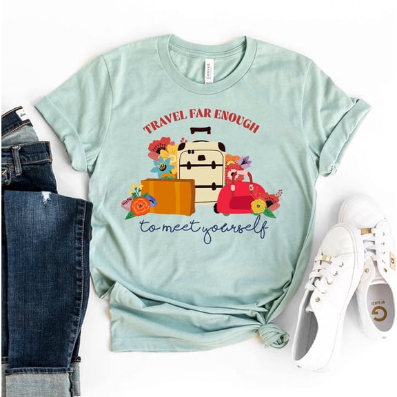 Travel Far Enough T-shirt Adventure Shirts Road Trip Shirt Gift Tee Hiking Top Motivational Outdoor Buddies Couple Tees Bucket List Vacation Explore Addict