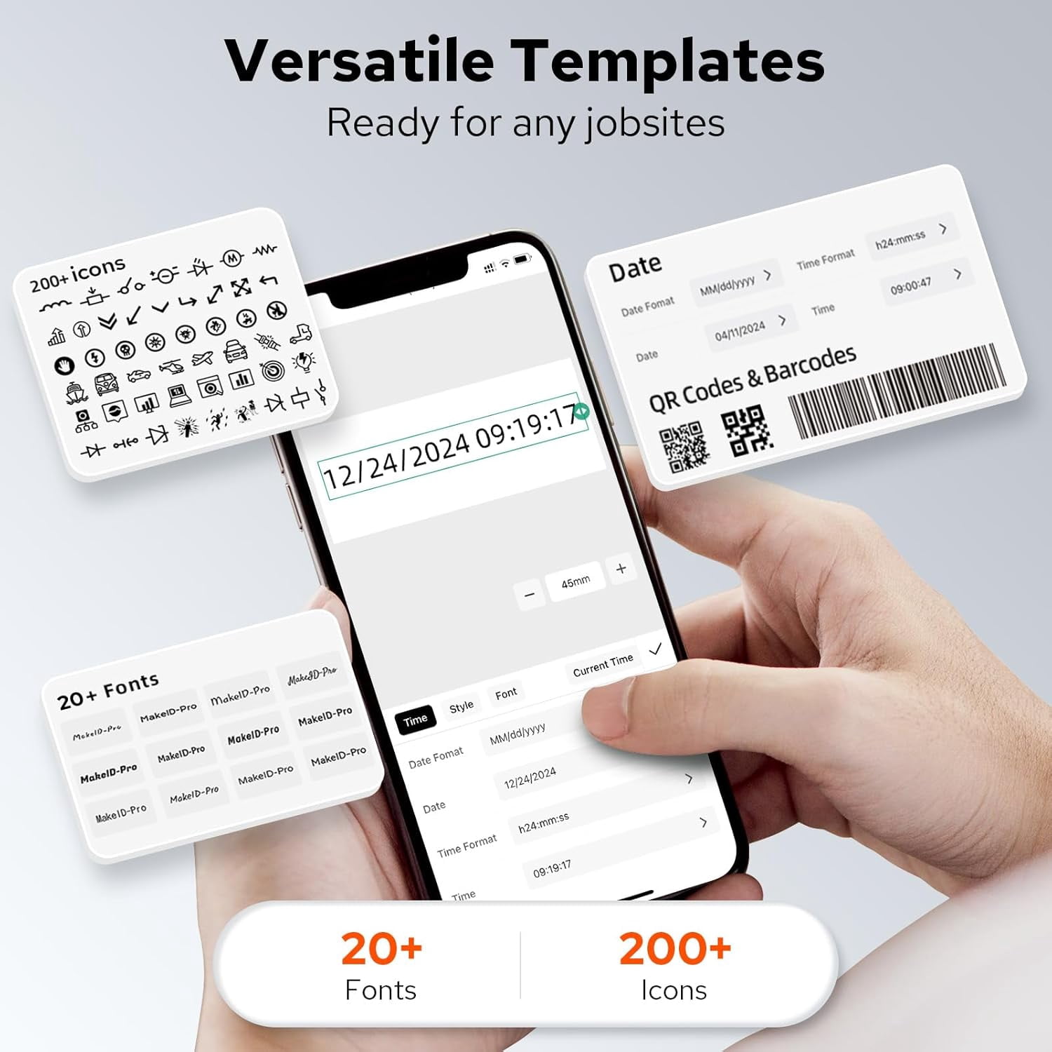 MakeID P31 Industrial Thermal Transfer Label Printer, Portable Bluetooth Labeler with Wire and Cable Labeling Machine