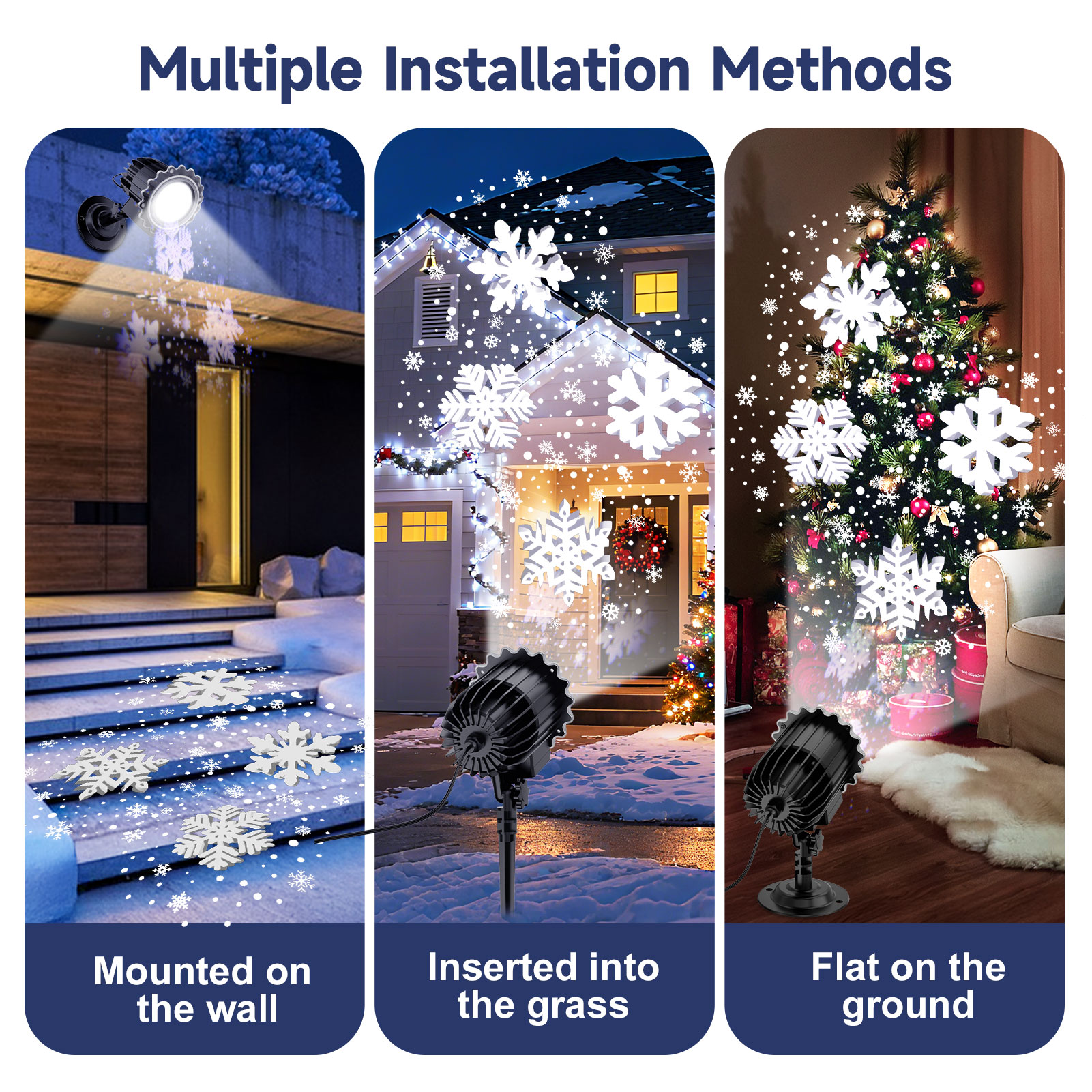 yankucat Snowflake LED Projector Lights, Rotating photo 5