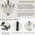 thumbnail image 4 of 32'' 8-Light Modern Black Mid-Century Modern Candelabra Crystal Chandelier Vintage Candle Pendant Light For Living Room Dining Room And Entryway, 4 of 7