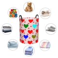 thumbnail image 3 of DouZhe Waterproof Collapsible Large Laundry Baskets, Romance Love Hearts Prints Circular Hamper with Handles, 3 of 6