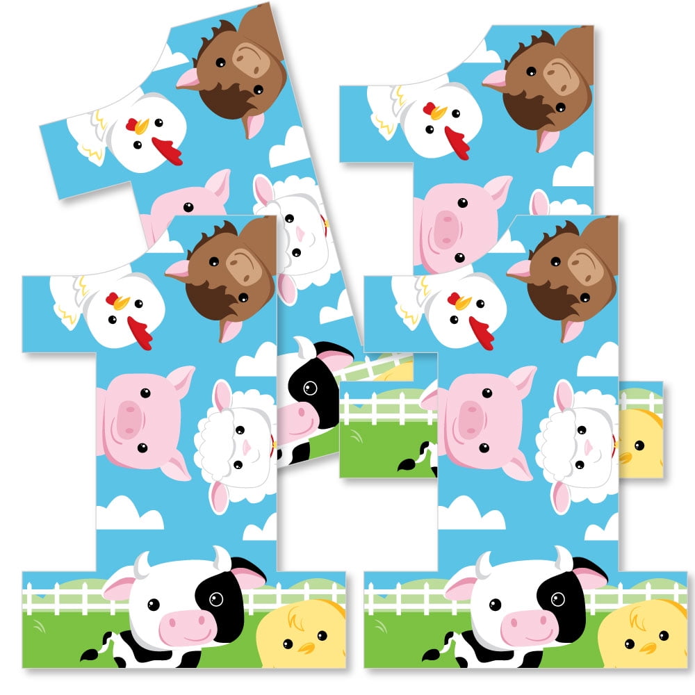 1st Birthday Farm Animals - One Shaped Decorations DIY Barnyard First