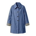 thumbnail image 7 of Binmer Women’s Plaid Lined Trench Jacket Button Front Mid Length Casual Outerwear With Pockets,Sizes S-2XL, 7 of 7
