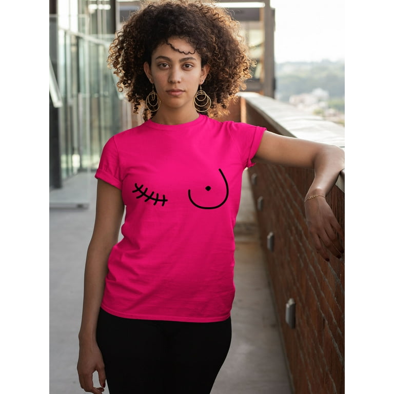 Breast Cancer Support Mastectomy Scar Survivor Unisex Men's T-shirt, L,  Cyber Pink