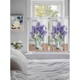 thumbnail image 3 of Purple Lavender 2 Panel Kitchen Curtains for Windows, Spring Floral Daisy Butterfly Leaves Gray Bathroom Privacy Curtain, Home Décor Window Treatment for Bedroom/Living Room 55"x45", 3 of 6
