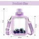 thumbnail image 2 of Kawaii Water Bottle Cute Square Water Bottles With Straw,portable Travel Water Cup With Adjustable Strap With Random Sticker For Office School Gifts, 2 of 5