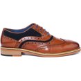 thumbnail image 2 of JUSTINREESS Bryan Men's Lace Up Leather Brogue Shoes In Brown Size 9, 2 of 6