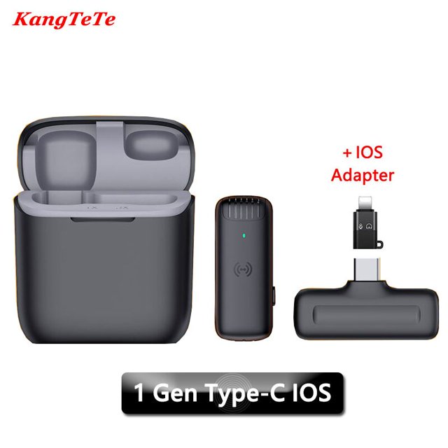 Micrófono Lavalier inalámbrico Mini Micrófono de grabación de audio y video con reducción de ruido portátil para iPhone Android con caja de carga Tan Jianjun unisex