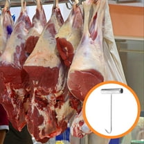 UPKOCH 2Pcs Galvanized Coating Meat Processing Tools T Handle with Hook Silver 7.07x3.93x0.86in