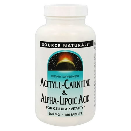 Source Naturals Source Naturals  Acetyl L-Carnitine & Alpha-Lipoic Acid, 180