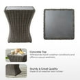 thumbnail image 3 of CHITA Outdoor Half Rround Wicker Side Table, Gray, 3 of 7
