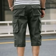 thumbnail image 6 of Xunlbb Mens Shorts Summer Savings Clearance Cargo Shorts for Men, Men's Solid Color Casual Outdoor Sports Abrasion Multi Pocket Knee Length Cargo Shorts, S-4XL, 6 of 6