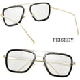 thumbnail image 2 of FEISEDY Retro 70s Aviator Sunglasses Tony Sunglasses Trendy Women Square Sun Glasses B2510, 2 of 14