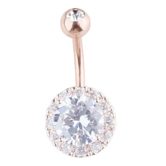 PONPRNGY Surgical Steel Belly Button Rings, Clear Navel Rings, Belly Piercing Jewelry