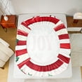 thumbnail image 5 of Feelyou Christmas Joy Bed Sheets, Xmas Poinsettia Flower King Sheets, Red White Geometric Sheet Set, Microfiber Bedroom Decor, 4pcs, 5 of 7