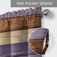 thumbnail image 5 of Valance for Windows,Vintage Farmhouse Wood Board Valances Curtain Rod Pocket Valance for Kitchen Bedroom Living Room Bathroom,Purple Brown Beige Wooden Short Curtains Window Treatment 54x18in, 5 of 9