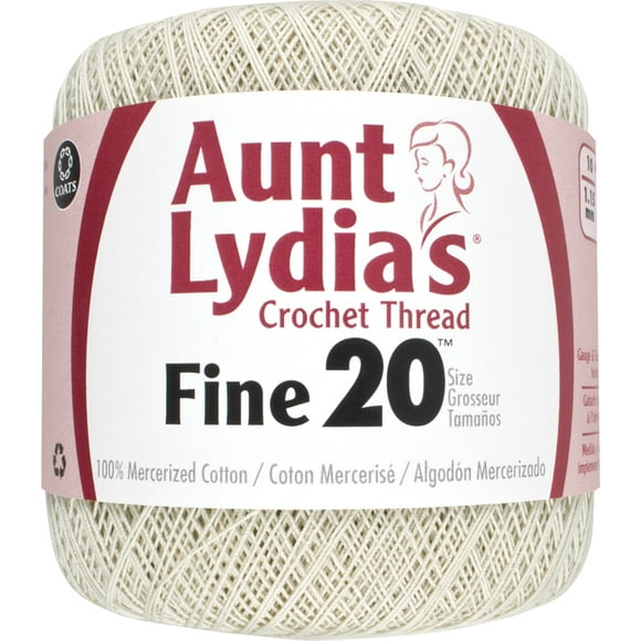 Aunt Lydia's Fil de Crochet Fin Taille 20-Naturel 181-226