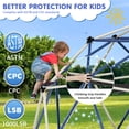 thumbnail image 3 of Climbing Dome,10FT Dome Climber with Hammock, Outdoor Play Equipment for 3 to 10 Children, Supports Jungle Gym up to 1,000 lbs, Rust Resistant, Easy to Assemble, Gift for Kids, Blue+White, 3 of 9