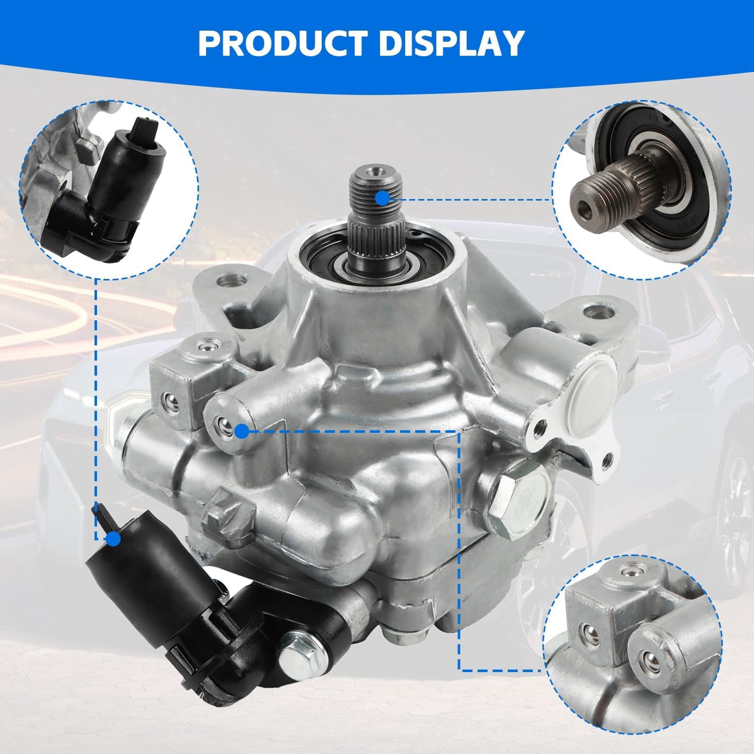 PANGOLIN Power Steering Pump 21-5419 Fits for 2006-2007 Honda Accord, for 2002-2011 CRV, for 2006-2011 Element, for 2002-2006 RSX, for 2006-2008 TSX Power Assist Pump