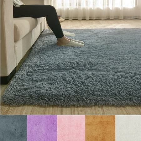 Soft Fluffy Floor Rug Anti-skid Shag Shaggy Area Rug Bedroom Dining Room Carpet Yoga Mat Child Play (Best Carpet For Home)