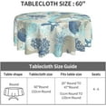 thumbnail image 4 of Nautical Coastal Tablecloth Round Summer Beach Starfish Coral Seashell Table Cloths Circular Table Cover Waterproof and Wipeable Polyester Tabletop for Dining Kitchen Picnic Party Decor 60 Inch, 4 of 6