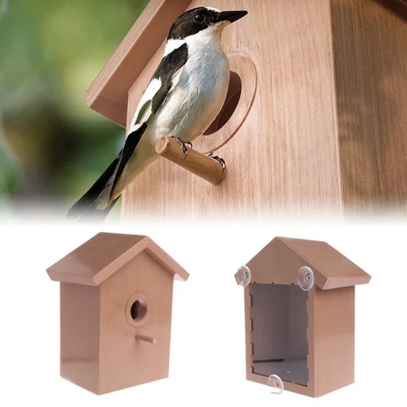 Bird Nest with Suction Cup, Garden Decoration, Outdoor Supplies, Breeding House, Bird Cage Accessories, 1Pc