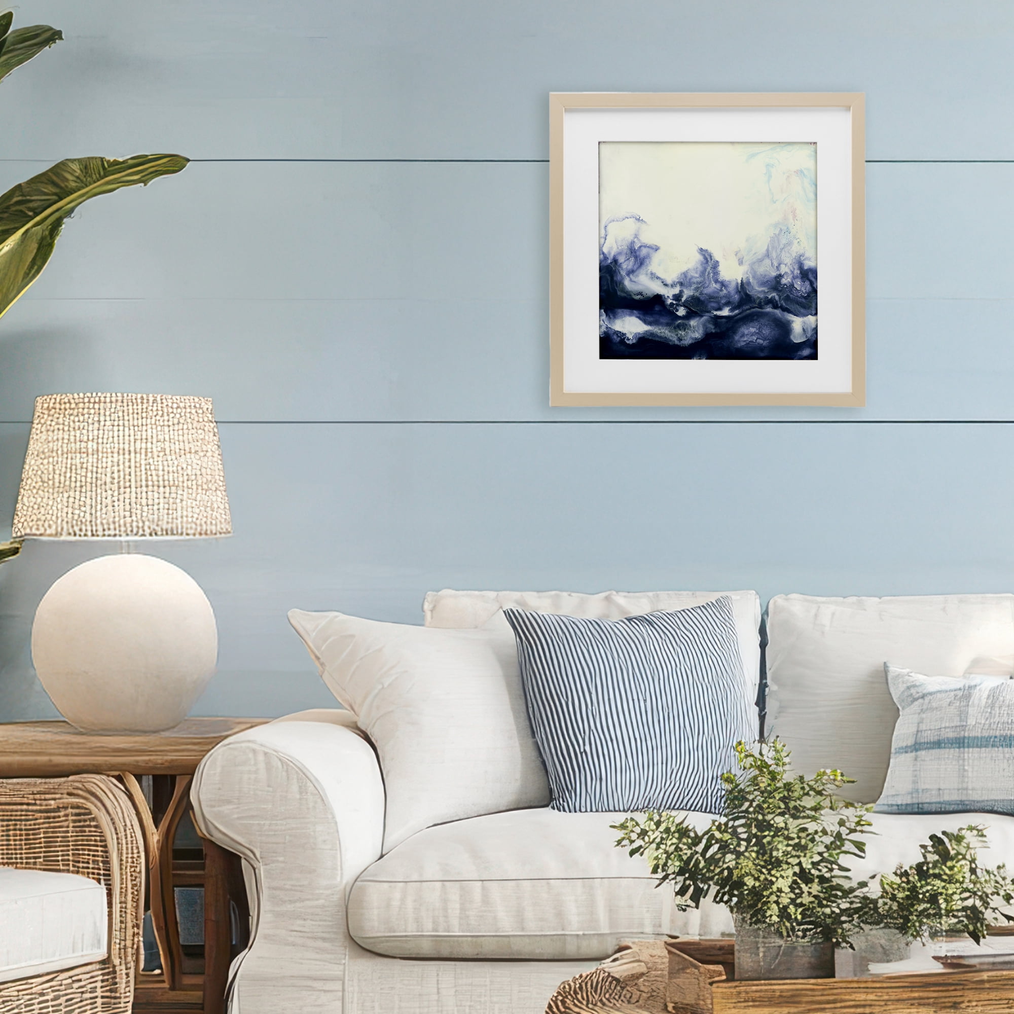 Stupell Industries Oceanic Fluid Swirl Birch Framed Print Under Glass, design by Laura Van Horne