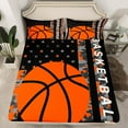thumbnail image 2 of Castle Fairy Orange Basketball 4pcs Bed Sheets for Boys,Camouflage American Flag King Sheets,Sport Gamer Super Cozy Sheet Set,Microfiber Bedroom Decor, 2 of 7