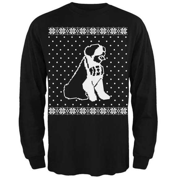 Big Saint Bernard Ugly Christmas Sweater Black Long Sleeve T-Shirt