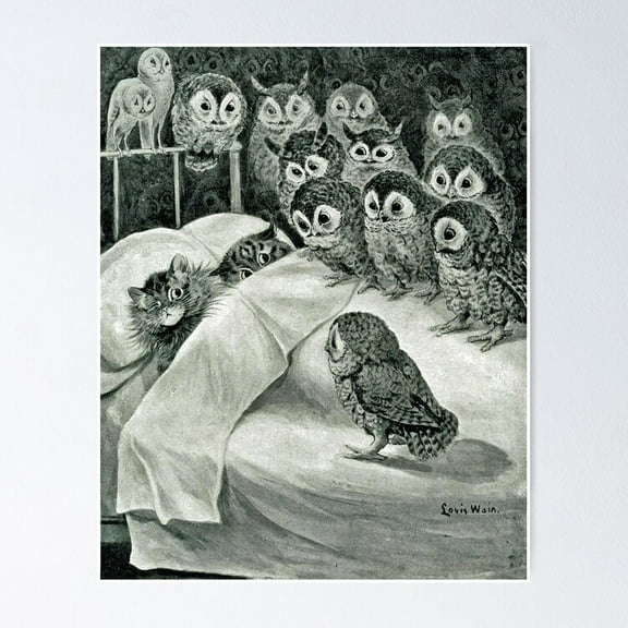 Poster "Cat'S Nightmare" Louis Wain Cats - No Framed, Vintage Wall Art, Trendy Retro Print, Positive Quote Poster, Room Decor, Wall Art, Poster Only