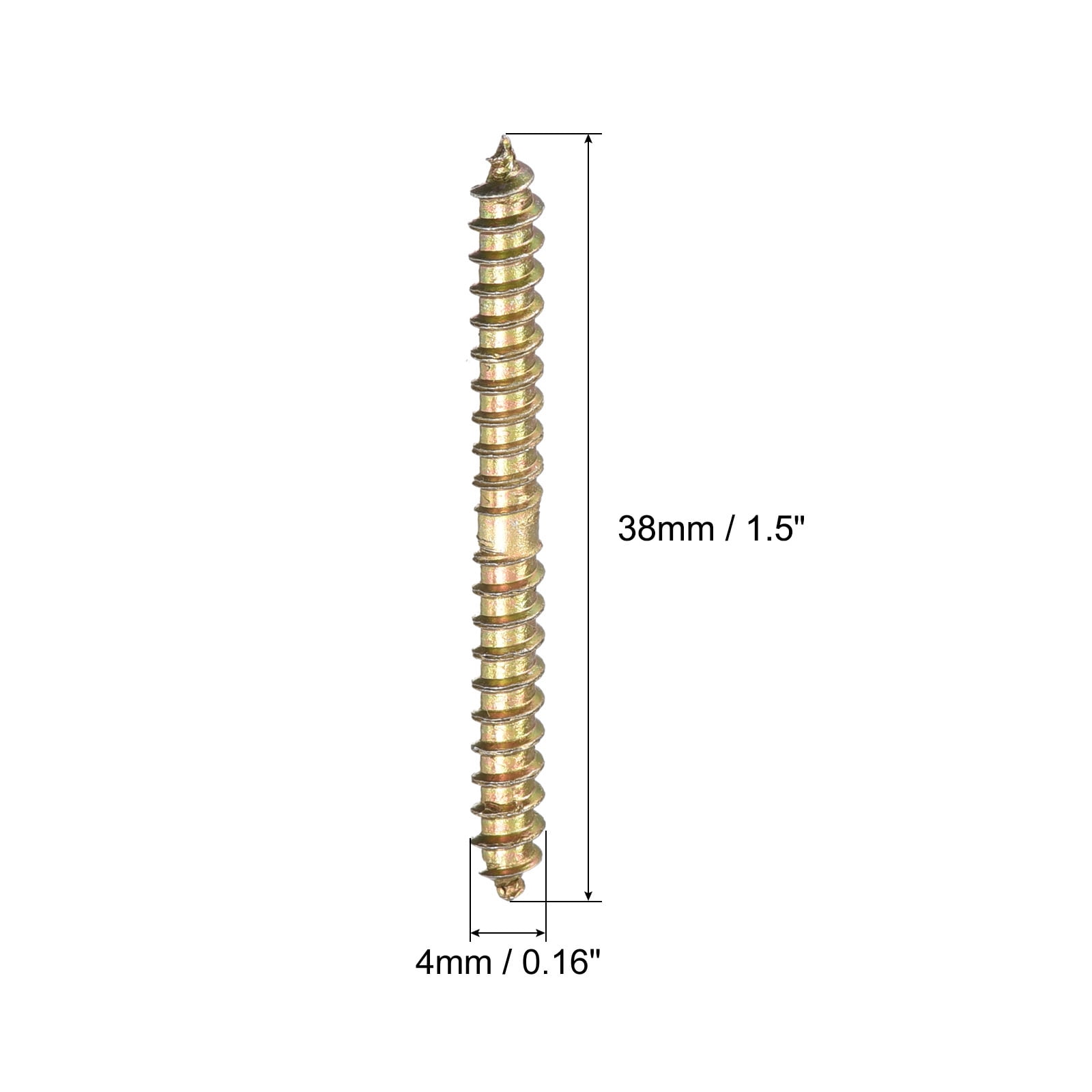Unique Bargains Double-Ended Self-Tapping Wood-to-Wood Dowel Screw 4x38mm