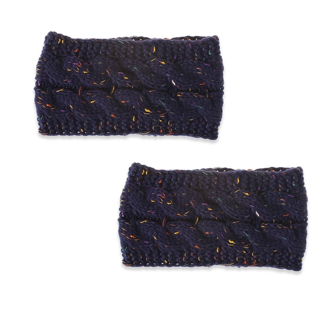 Sonducket Diadema de invierno para mujer, orejeras de ganchillo, motocicleta para mujer, color negro Accesorio para el cabello Hilo azul marino Sonducket AP009482-13B