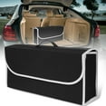 thumbnail image 3 of Soft Felt Car Bag Organizer Folding Car Storage Box Case seat Trunk Non Slip Fireproof with Handle Collapsible Space Saving for Fire Extinguishers Repair Tools Toys 19” x 9.4” x 6.2”(Dark, 3 of 11