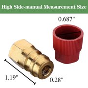 FUYGRCJ 2 Pack R12 R22 to R134a Adapters R12 to R134a Retrofit Kit with High/Low Side Fitting Conversion Kit 1/4in SAE to 7/16in UNF Fit for Car Air Conditioner Refrigerant