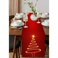 thumbnail image 4 of Red Christmas Tree Table Runner 120 Inches, Golden Lights Xmas Tree Bed Runner Dresser Scarves Tabletop for Indoor Outdoor Parties/Ceremony/Banquet, 13"x 120", 4 of 8