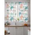 thumbnail image 4 of Sheer Curtains 63 Inch Length 2 Panels Set for Bedroom, Teal Red Coastal Semi Sheer Curtains for Windows, Beach Nautical Sea Turtle Coral Starfish Vintage Voile Window Treatments Rod Pocket Curtain, 4 of 7