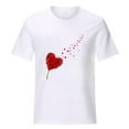 thumbnail image 4 of ZVNAΖH Womens Valentines Day Print Short Sleeve T-shirt Novelty Graphic Tops, Loose Fit, Gifts for Women, Sizes S-2XL, 4 of 5