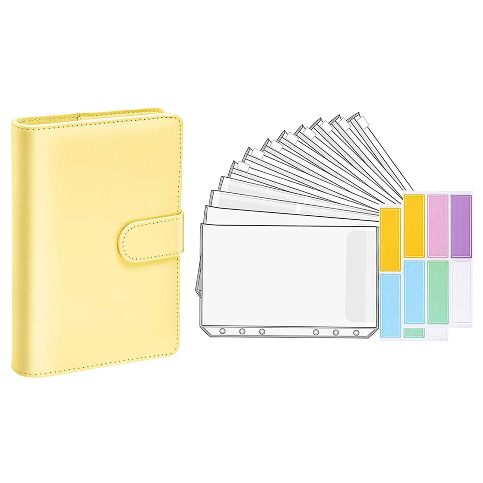 NUZYZ 1 Set Budgets Planner Transparent Pockets Waterproof Faux Leather