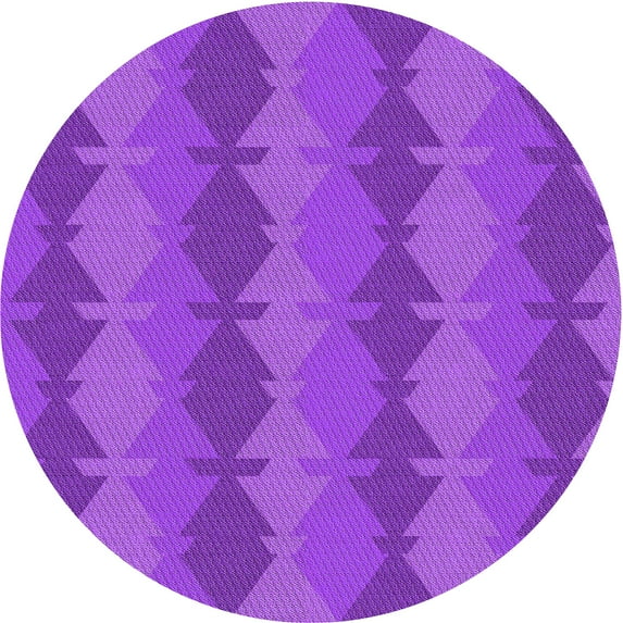 Ahgly Company Machine Washable Indoor Round Transitional Neon Purple Area Rugs, 4' Round