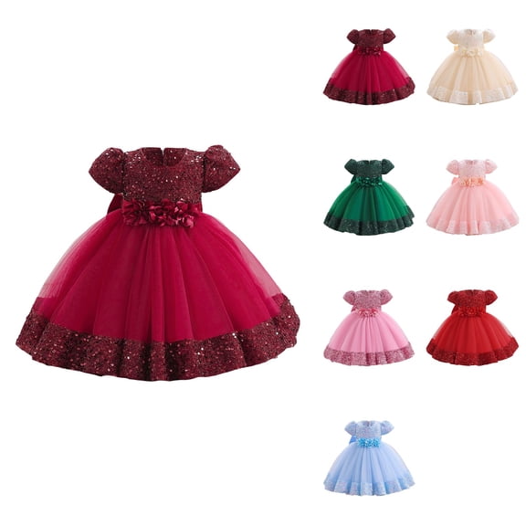 Stylish Mesh Sequin Princess Dress for Toddler Girls – Formal Pageant Birthday Party Gown, 12 Months-6 Years