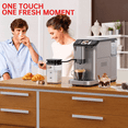 thumbnail image 2 of Espresso Machine with Milk Tank,20 Bar Hot & Iced Coffee Machine, Built-in Grinder,Touch Screen Espresso Maker with Steam Wand for Coffee Lover,15 Adjustable Grind Size Levels, 2 of 8