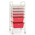 thumbnail image 2 of Resenkos Filing Cabinet Office Drawers, Office Storage Cabinet,6 Drawers Rolling Storage Cart Organizer-Pink, 2 of 7
